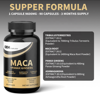 Capsules Maca Man Power Plus très vendues, extrait de ginseng rouge coréen, capsules de racine de Maca pour l'agrandissement des muscles