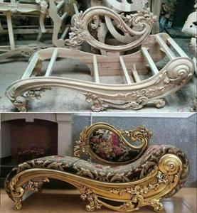 Canapé en teck antique doré, artisanal, en bois massif, mobilier de luxe pour salon, chambre et salle de séjour - Product Image 4