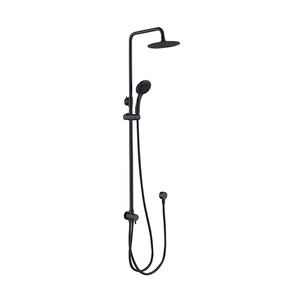 Robinet 3 trous de douche, salle de bain moderne en noir mat, ensemble de douche suspendu - Product Image 2