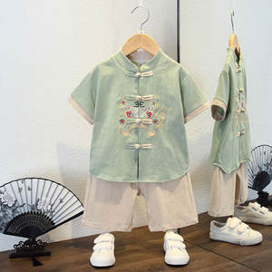 Traje Tang Infantil Estilo Chino Hanfu para Niños, Primavera Verano, Vestido Tradicional para Bebés Recién Nacidos, Ropa para Banquete de Cien Días - Product Image 5