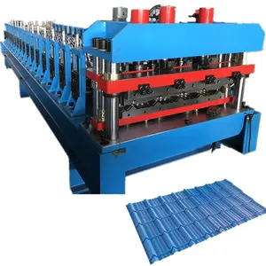 metal roof tile mold cutting roll forming machine for glazed steel tile