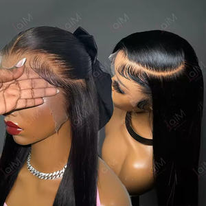 Peluca de encaje HD de cabello indio crudo, peluca de cabello humano de encaje completo sin pegamento alineada con cutícula virgen 100%, pelucas delanteras de encaje para mujeres negras - Product Image 1