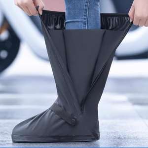 أحذية المطر في الهواء الطلق مقاومة للمطر قابلة لإعادة الاستخدام للماء الحذاء الحذاء غطاء مع عاكس - Product Image 2