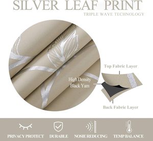 Mới nhất lá thiết kế rèm cửa Polyester dệt màn rèm cuộn vải bằng mét bán buôn Trung Quốc - Product Image 3