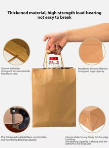 Sacs en papier kraft personnalisés avec logo imprimé, recyclables, avec poignées, pour le shopping, les cadeaux, les plats à emporter et l'emballage alimentaire - Product Image 4