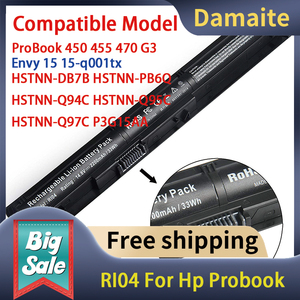 Batería para portátil RI04 de 14.8V para HP ProBook 450 455 G3 Envy 15 HSTNN-Q94C CE RoHS, batería de repuesto de alta capacidad, venta al por mayor - Product Image 2