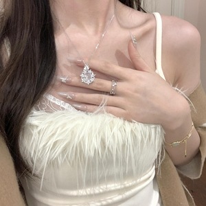 Collier pendentif en argent sterling S925, forme poire de neige, petit collier frais avec chaîne lisse, design cadeau, pendentifs de mode populaires, breloques - Product Image 5