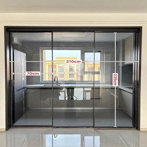 <span class=keywords><strong>Porte</strong></span> battante double en aluminium AOSTTER avec panneau transparent haute clarté et charnières commerciales pour entrée de bureau - Product Image 2