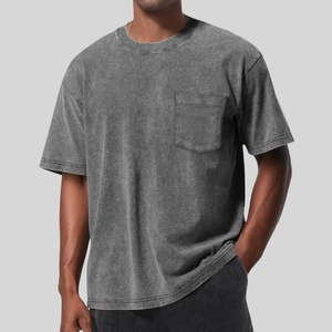 HONFIT男性用TシャツTシャツビンテージ酸ウォッシュTシャツ - Product Image 4