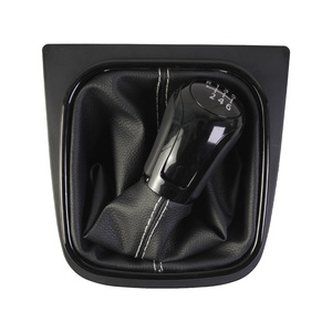 Volkswagen Car Gear <b>Knob</b> Black Leather 5 6 Speed <b>Shift</b> <b>Knob</b> Ergonomic Design For Golf Jetta MK5 MK6 - Product Image 3