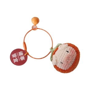 Nouveau pendentif cochon en kaki tissé à la main <span class=keywords><strong>2021</strong></span>, petit accessoire en laine crochetée, décoration de sac faite à la main - Product Image 5