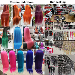 Bán buôn Trinh 13x4 13x6 360 thẳng Brazil thiên nhiên glueless nguyên HD Phía trước ren phía trước tóc giả tóc con người cho phụ nữ da đen - Product Image 4