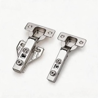 Charnière de porte d'armoire en acier allié nickel brossé, profilée en coupelle de 35 mm, à fermeture lente bidirectionnelle pour cuisine