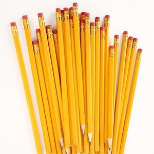 Crayons à papier standard bon marché Hb # 2 crayons en bois jaunes avec gomme pour l'école et le bureau - Product Image 4