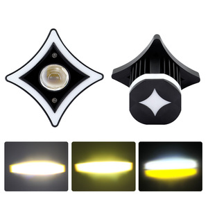 Projecteur LED Moto Transfrontalier Carré 24V IP67 Blanc Jaune RGB Double Couleur avec Anneau Lumineux Angel Eye - Product Image 4
