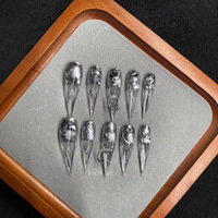 Faux ongles gothiques pointus faits à la main en gros, qualité salon, style gothique, marque privée en vrac