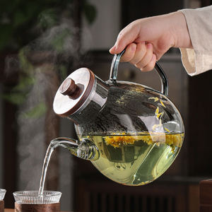 Chaleira de Vidro com Tampa de Madeira, Capacidade Grande de 2000ml, Resistente ao Calor, Ideal para Reuniões - Product Image 5
