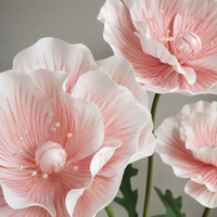 Fleurs de pavot artificielles géantes faites à la main en mousse pour installation florale, décoration de mariage, Pâques, remise de diplôme, événements, respectueuses de l'environnement