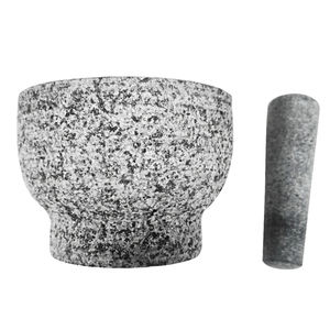 Juego <span class=keywords><strong>de</strong></span> mortero y Maja antideslizante <span class=keywords><strong>de</strong></span> granito 100%, tazones para molinillo <span class=keywords><strong>de</strong></span> especias <span class=keywords><strong>de</strong></span> guacamole <span class=keywords><strong>de</strong></span> <span class=keywords><strong>piedra</strong></span>, Molcajete grande para mexicano - Product Image 2