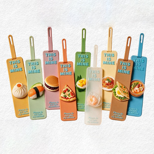 Etiqueta de Equipaje Reutilizable de PVC con Diseño Personalizado, Etiqueta de Identificación de Maleta con Dibujos Animados de Hamburguesas y Pasteles en Venta - Product Image 3