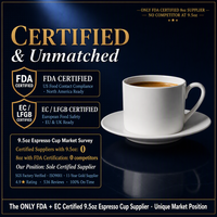 Mug à expresso personnalisé en porcelaine fine, 8oz 9.5oz, paroi épaisse, 420g, logo personnalisé, certifié FDA, en stock