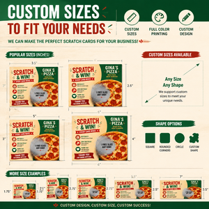 Tarjetas Rasca y Gana Personalizadas para Pizzerías, Impresas en CMYK, Tarjetas de Cupón de Pizza de Cartón para Marketing Empresarial - Product Image 2