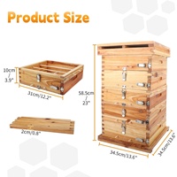 Nueva Caja de Abejas China de Madera de Ciprés con Cera Hidrolizada, Colmena de Abejas de Paredes Gruesas, Cubo Tradicional para Atraer Jorobas de Abejas