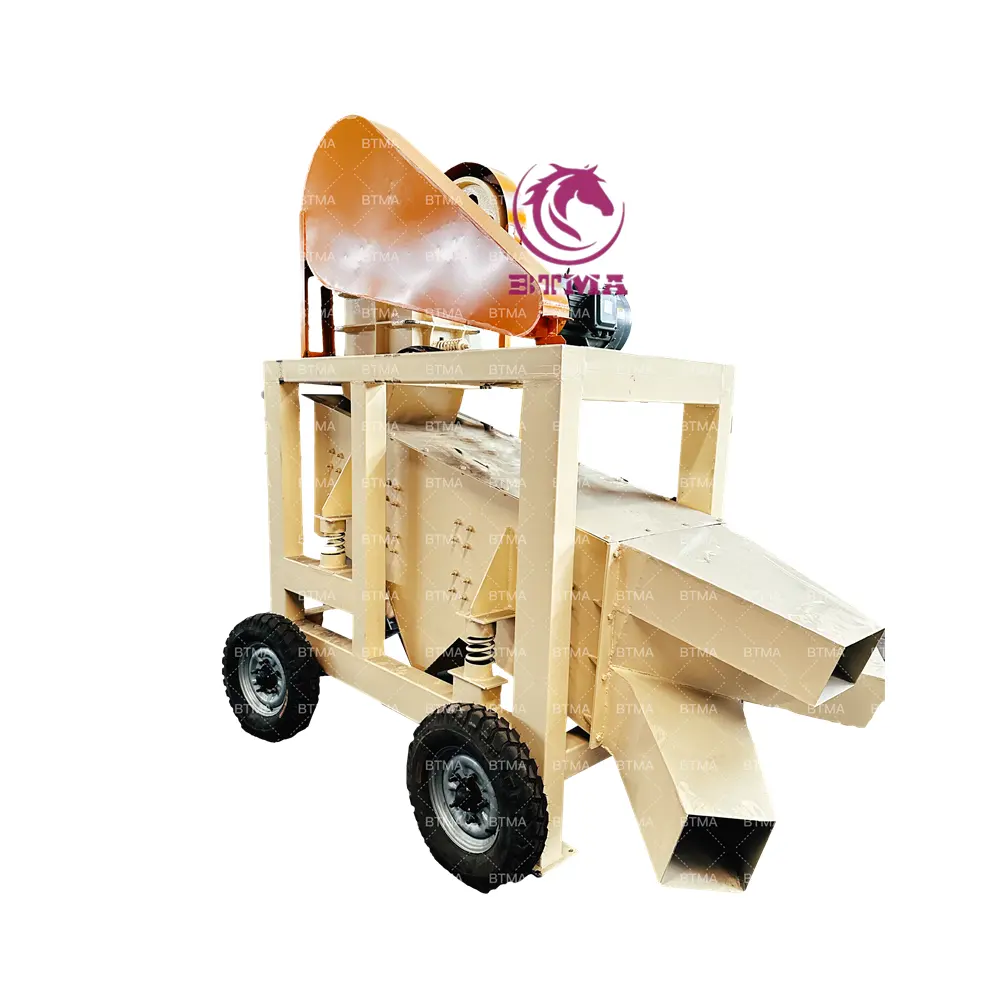 BTMA--Portable New Type Stone Crusher PE 150X250 Model Mobile Jaw Crusher With Vibrating Screen On Sale