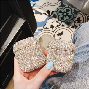Portátil duradero auricular inalámbrico caja de carga 3D Bling diamantes caso duro para los <span class=keywords><strong>AirPods</strong></span> 1 2 - Product Image 4