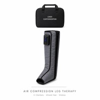 Masseur de jambes à compression d'air intelligent avec écran, 6 chambres, chaleur, sans fil, double commande, pour toute la jambe