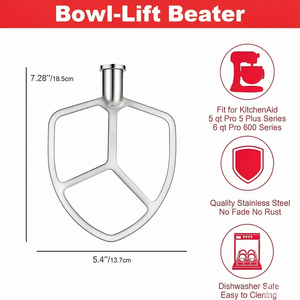 Pièces d'accessoires pour batteur mélangeur personnalisé, batteur plat en acier inoxydable pour mélangeurs <span class=keywords><strong>Kitchenaid</strong></span> à tête inclinable de 4,5 à 5 pintes - Product Image 6