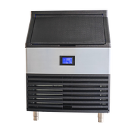 Machine à glaçons carrés automatique électrique 80 kg pour usage domestique et hôtelier avec distributeur d'eau en acier inoxydable