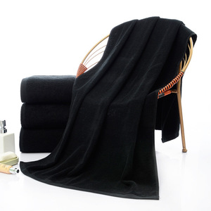 Vente en gros 100% coton personnalisé broderie éponge noire serviettes de luxe serviette de bain 70*140cm 35*75cm pour hôtel et usage domestique - Product Image 5