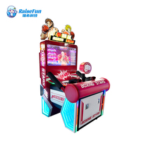 RaiseFun Boxing Stars : Jeu d'arcade de boxe à monnayeur avec affichage du classement des scores de trois coups, meuble robuste, jeu d'amusement à fort potentiel de profit