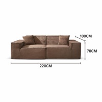 Sofá comprimido modular seccional perezoso de Chesterfield, bolsa de espuma viscoelástica de densidad de altura, sofá de compresión al vacío