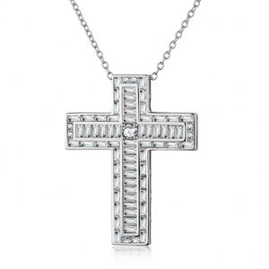 Dylam Hottest Collection 925 Silver Diamond 5a Accent <b>Cross</b> Pendant Necklace Vintage Style Pendant Jewelry Necklace - Product Image 1