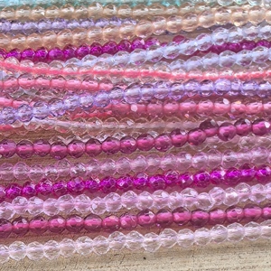 Perles en verre hydrofuge facettées mini rondelles de 2 mm, couleurs assorties (plus de 50 couleurs), rose et violet, pour la fabrication de bijoux DIY – <span class=keywords><strong>Prix</strong></span> usine - Product Image 4