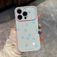 Coque de téléphone mignonne avec motif de patte de chat noir pour filles rondes, accessoires mobiles pour iPhone 15 14 13 12 11 17 Pro Max