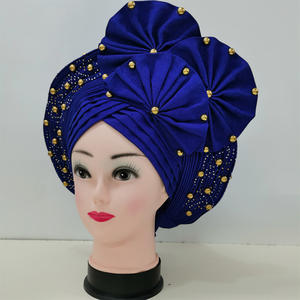 Turban en velours Aso Oke pour femmes, bonnet musulman, foulards islamiques, turban Aso Oke - Product Image 4