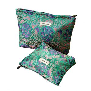 Large Capacity Jacquard Canvas Women's Cosmetic Bag Chinese Style Portable Cosmetics <b>Storage</b> Bag with Holographic Feature - Product Image 2