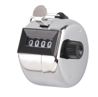 Mini ABS mécanique 4 numérique main doigt minuterie de comptage manuel Max. Compteur de pointage de main réglable 9999 avec bouton de réinitialisation