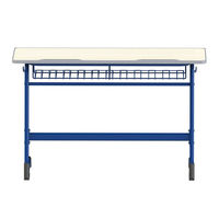 Meubles scolaires, pupitre scolaire double en bois, tables et chaises de classe, pupitre et chaise pour étudiants, ensemble de sièges doubles