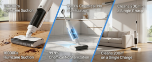 Cordless Stick Vacuum <b>Cleaner</b> with Digital Display White Portable Handheld Vacuum <b>for</b> Carpet Sofa Car Cleaning - Product Image 2