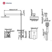 Ensemble de douche thermostatique en laiton doré brossé avec pommeau de douche céramique, système de douche pluie à 2 fonctions encastré, fabricant OEM pour salle de bain