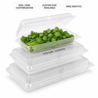 Plateau d'emballage jetable vert de qualité alimentaire sur mesure pour herbes aromatiques, idéal pour les supermarchés (vente en gros)