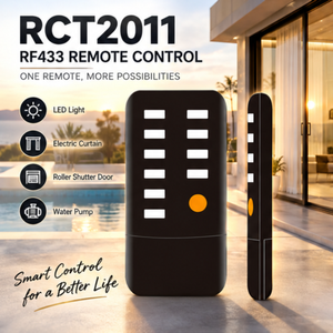 <span class=keywords><strong>Telecomando</strong></span> RF433 Personalizzato a 11 Tasti per Domotica RCT2011 per Luci LED Tende Elettriche CR2025 OEM ODM - Product Image 1