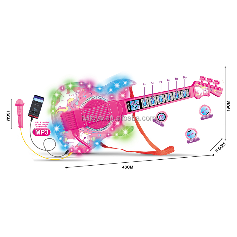 他の教育玩具プリンセス玩具ピンク色プラスチックギター玩具楽器