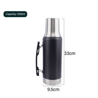 Flacon thermos Yerba Mate de 1200ml conçu pour être utilisé avec Mate Cup ou Mate Gourd Thermos isolé sous vide à double paroi pour le camping