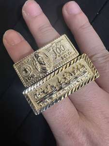 Kişiselleştirilmiş Paslanmaz Çelik Trendy 18 Ayar Altın Kaplama Çift Parmak Karikatür Yüzük Sevimli Takı Kızlar Erkekler Kadınlar için Hediyelik - Product Image 5