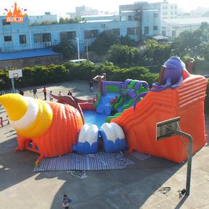 <span class=keywords><strong>Parc</strong></span> aquatique gonflable commercial de haute qualité pour la plage, avec grand toboggan aquatique sur le thème de la mer, personnalisable pour usage domestique - Product Image 4